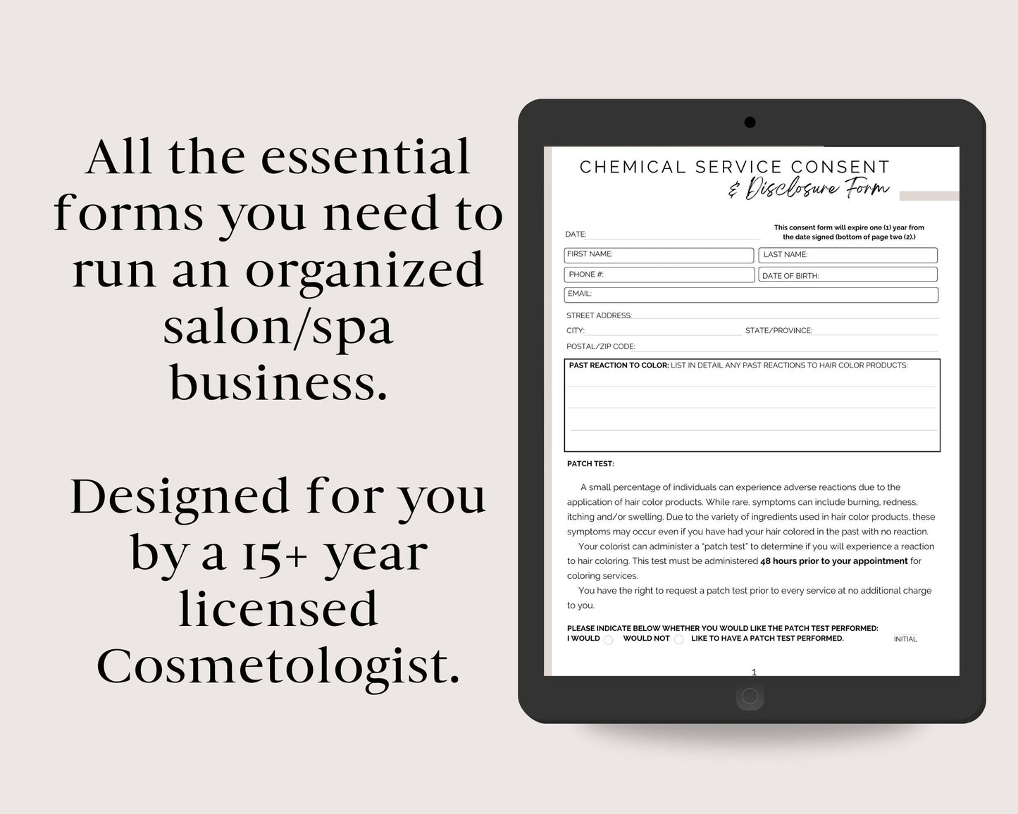 Editable Hair Stylist Client Forms, Hair Color Consultation Form, Salon Policies, Menu Price List Template, Fully Customizable in Canva