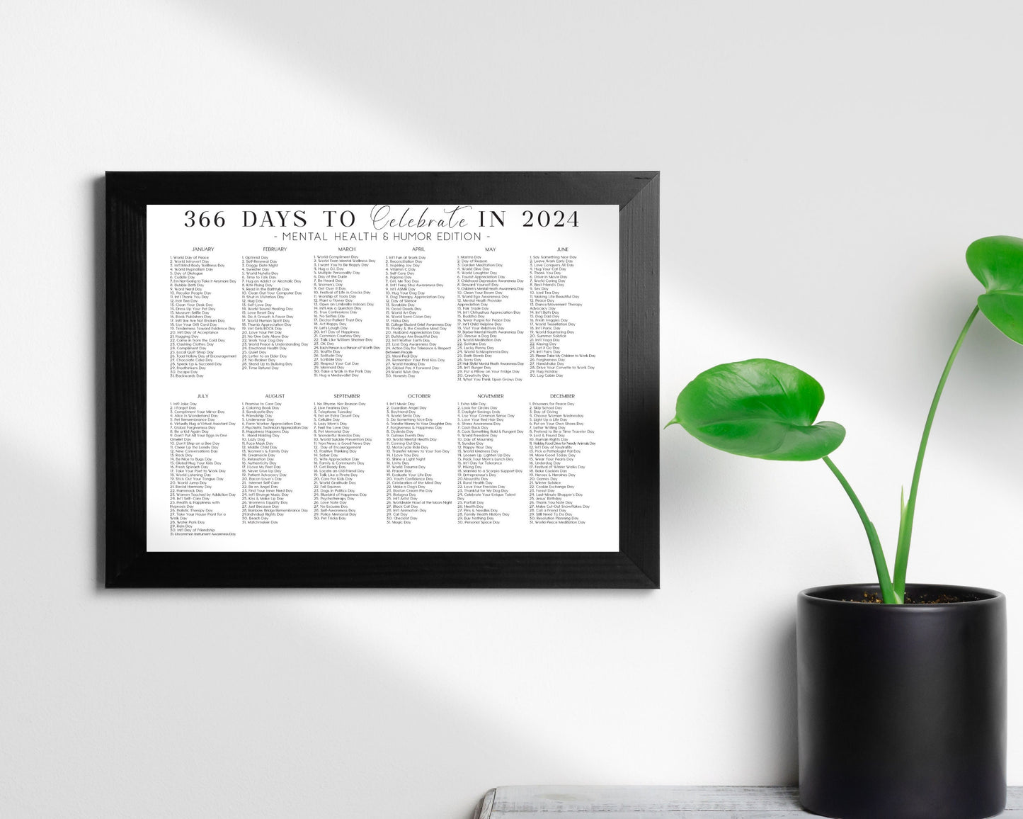 2024 National Days Calendar, Mental Health Edition