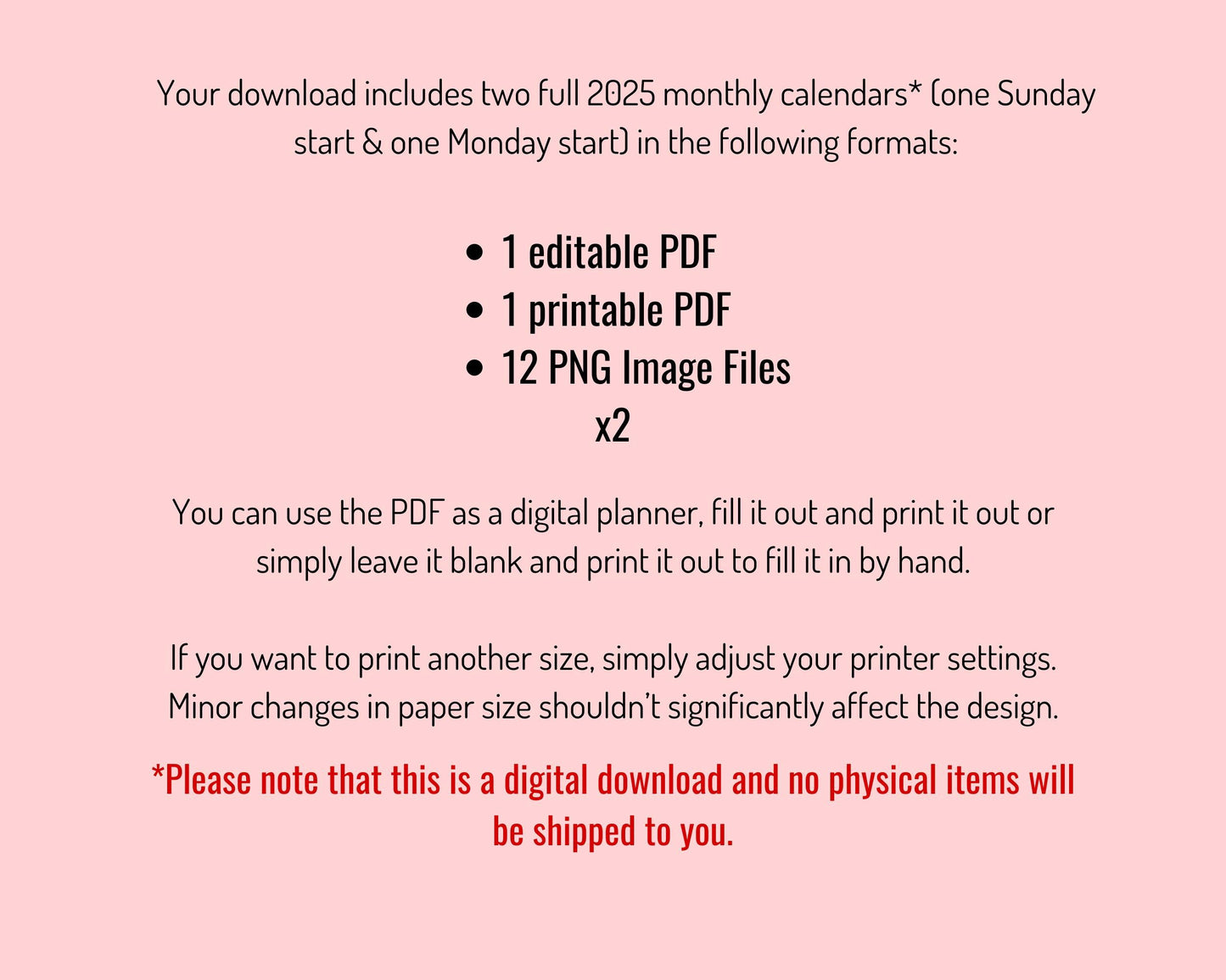 2025 Editable Monthly Calendar, Colorful
