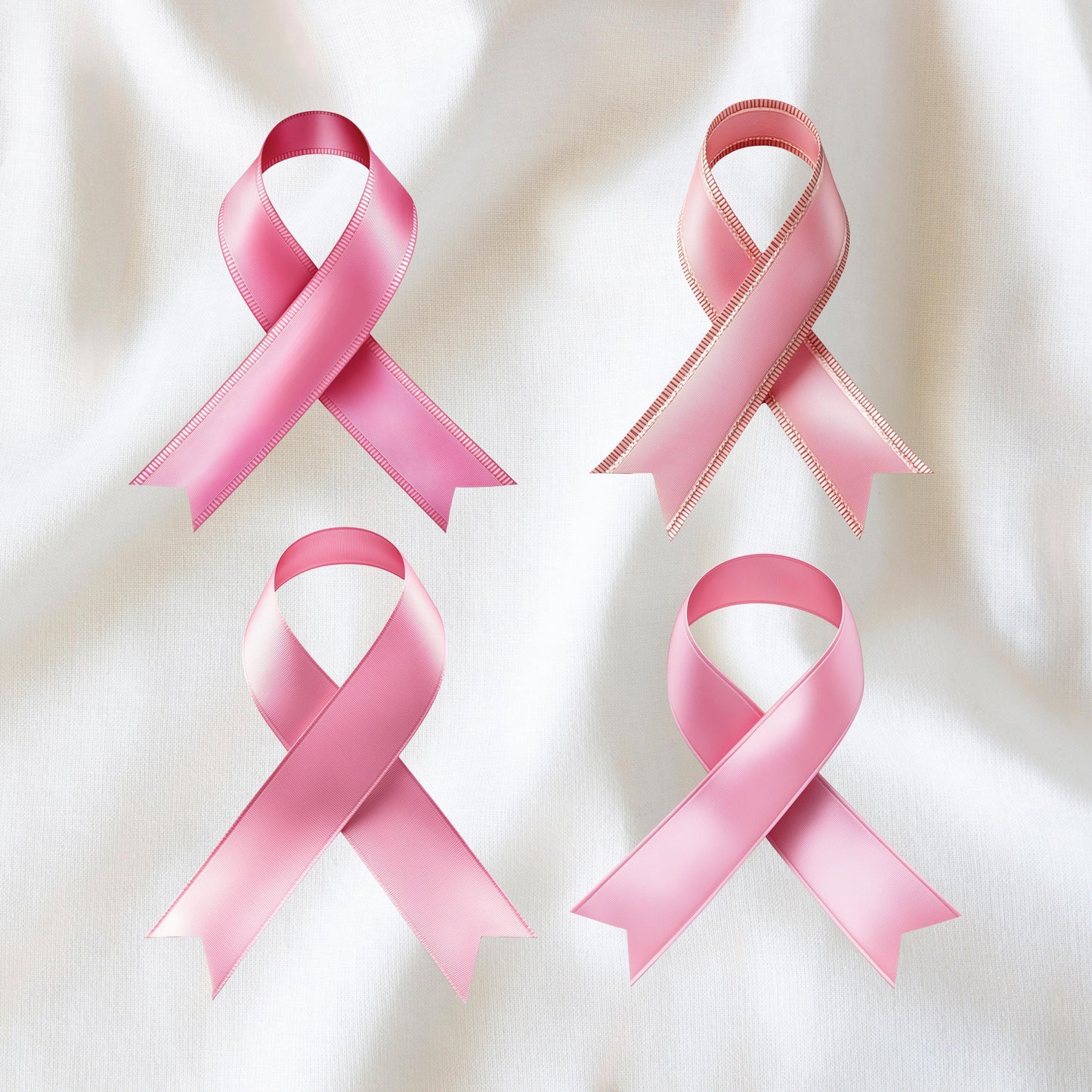 Breast Cancer Ribbon Vector Clipart Bundle, Pink Ribbon SVG & PNG, Free for Commercial Use, Digital Download