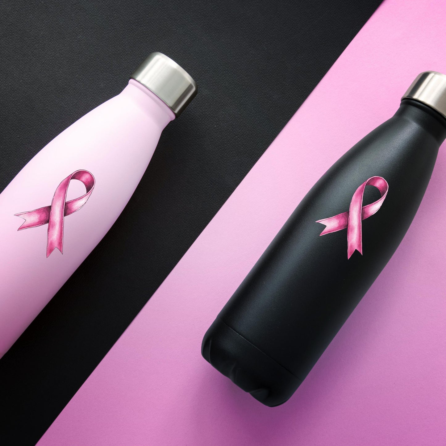 Breast Cancer Ribbon Vector Clipart Bundle, Pink Ribbon SVG & PNG, Free for Commercial Use, Digital Download