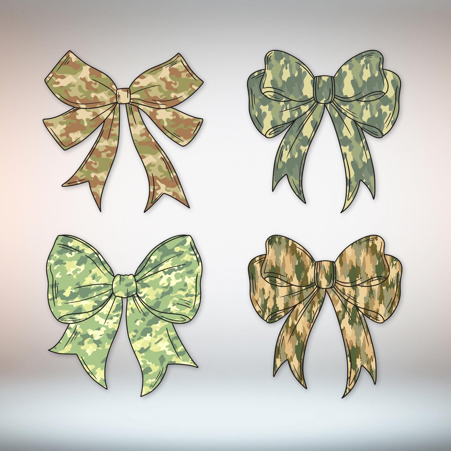 Coquette Camo Bow PNG & SVG - Military Wife Design - Duck Hunting Sublimination - Camouflage Bow Bundle - Digital Download