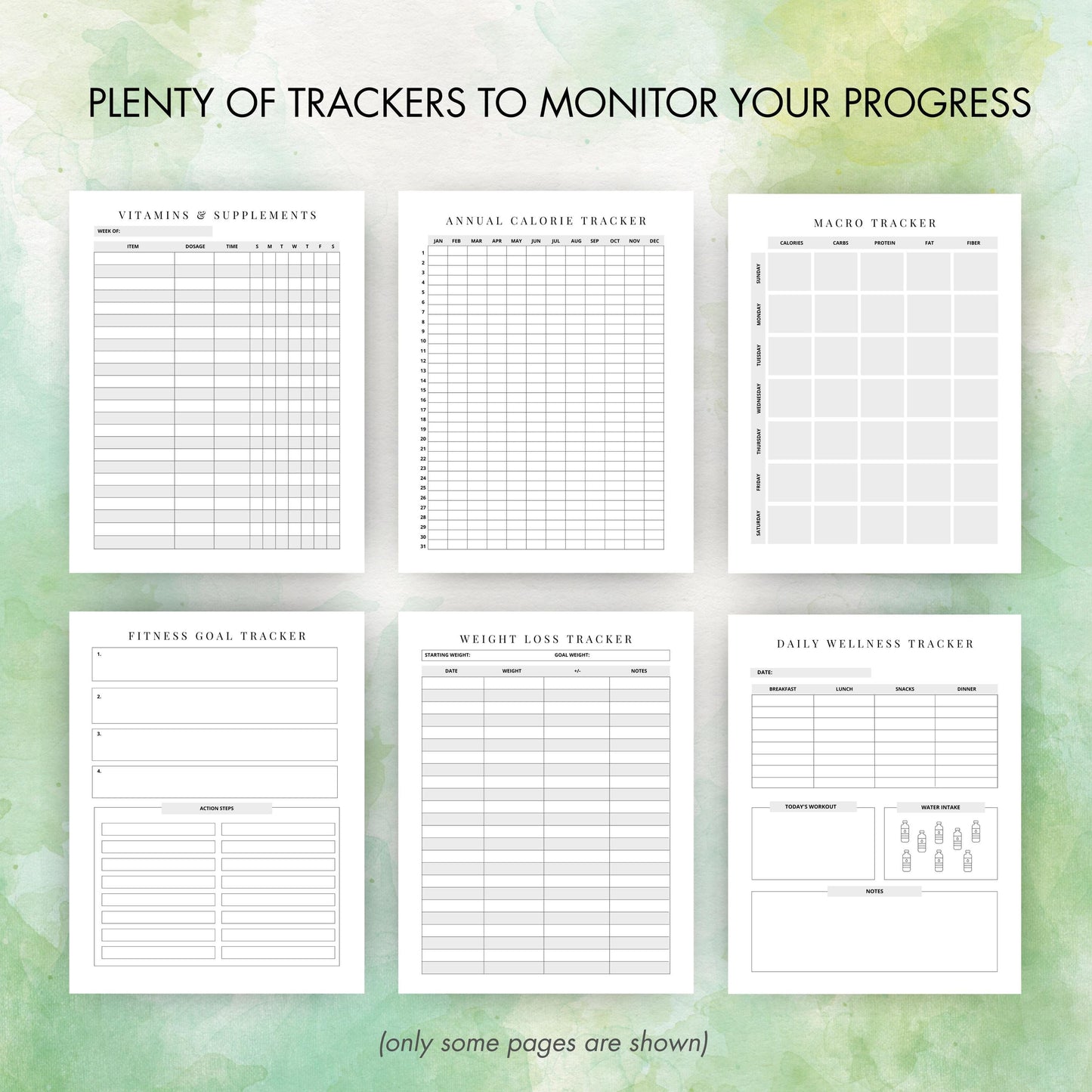 Printable Nutrition Planner, Meal Prep Planner, Weight Loss and Fitness Tracker, Recipe Journal, Digital Download