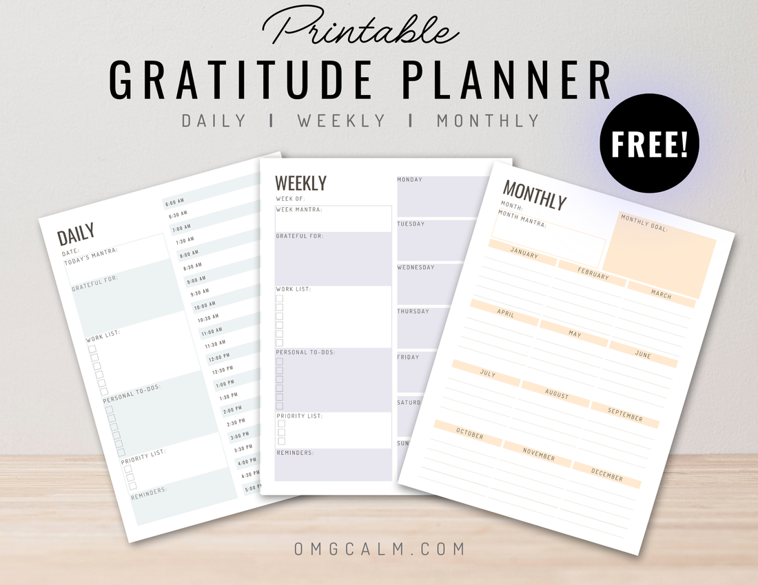 Free Printable Gratitude Planner for New Subscribers!