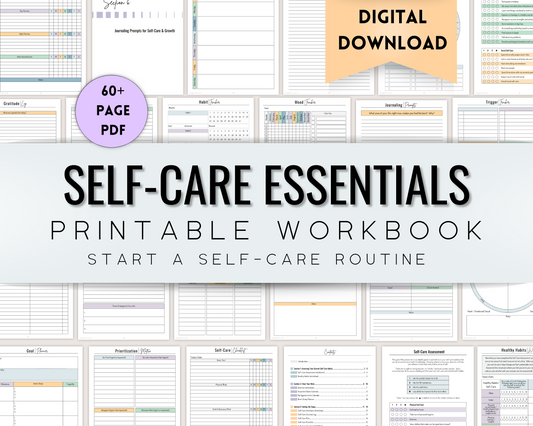 Self-Care Essentials Printable Workbook, Start a Self-Care Routine, Self-Care Planner