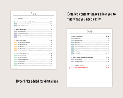 Self-Care Essentials Printable Workbook, Start a Self-Care Routine, Self-Care Planner