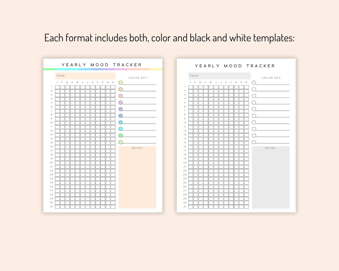 Complete Printable Mood Tracker Kit with Free Feelings Wheel