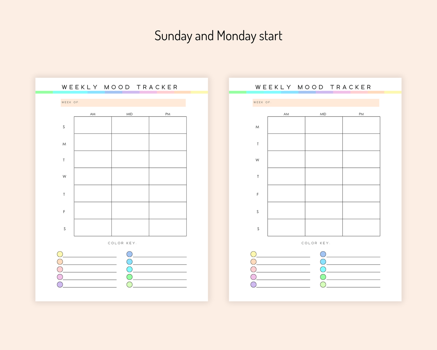 Complete Printable Mood Tracker Kit with Free Feelings Wheel