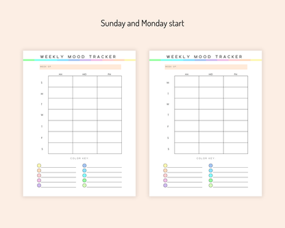 Complete Printable Mood Tracker Kit with Free Feelings Wheel