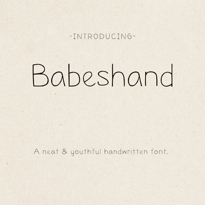 Babeshand, A Clean, Handwritten Font