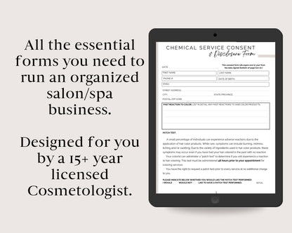 Editable Hair Stylist Client Forms, Hair Color Consultation Form, Salon Policies, Menu Price List Template, Fully Customizable in Canva