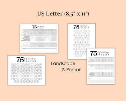 75 Soft Challenge Tracker, Printable Fitness Tracker, Workout Challenge, 75 Day Challenge