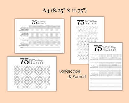 75 Soft Challenge Tracker, Printable Fitness Tracker, Workout Challenge, 75 Day Challenge