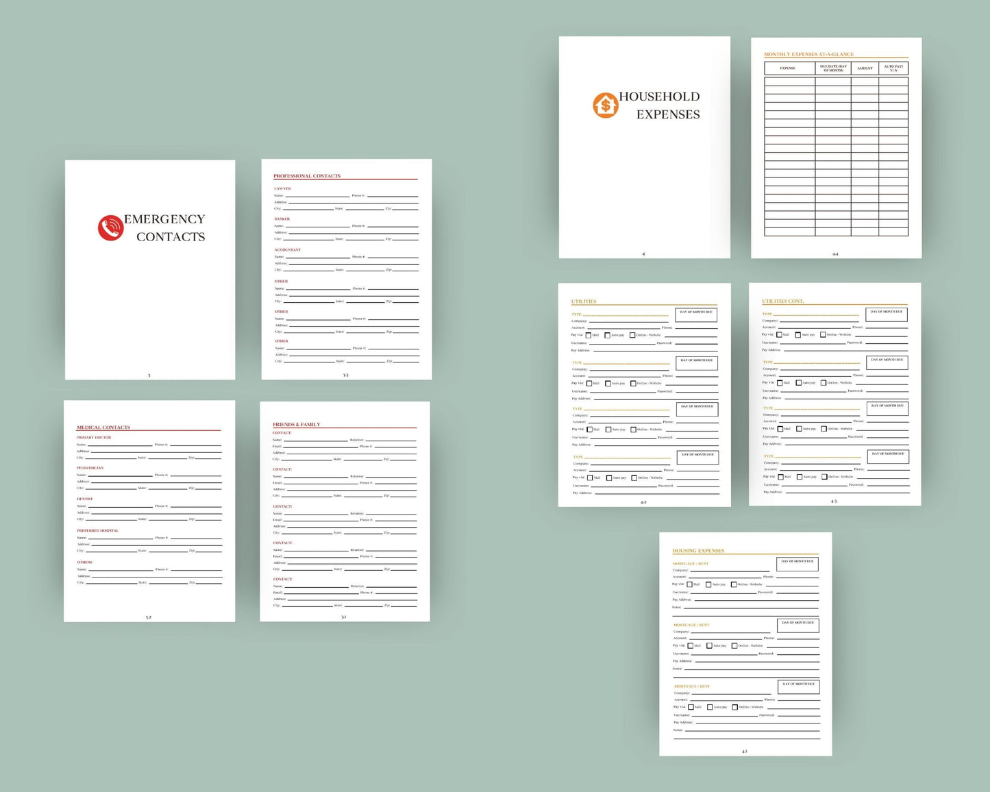 In Case of Emergency Binder & End of Life Planner - Estate Planning Tool, Printable PDF Forms