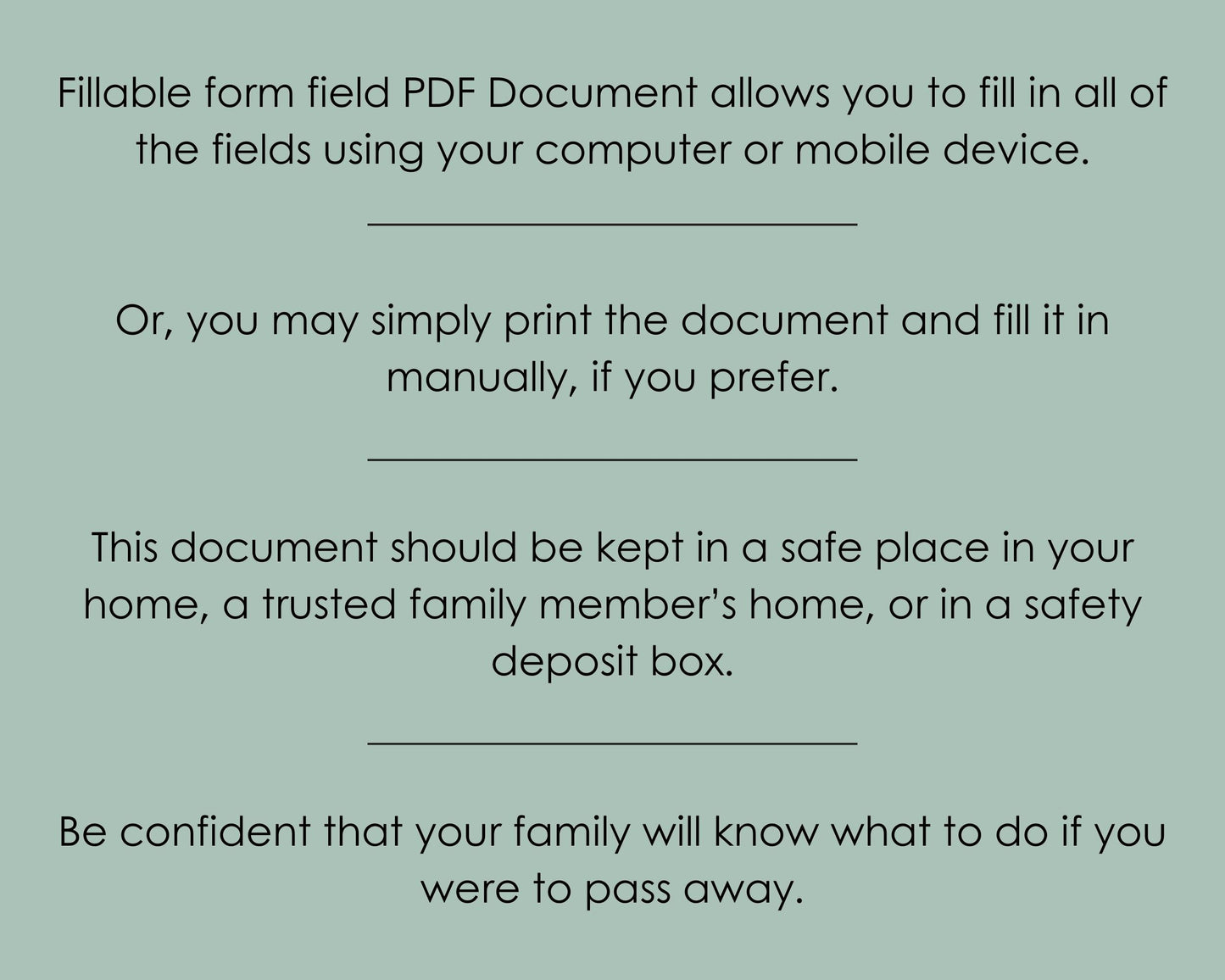 In Case of Emergency Binder & End of Life Planner - Estate Planning Tool, Printable PDF Forms