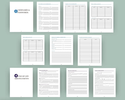 In Case of Emergency Binder & End of Life Planner - Estate Planning Tool, Printable PDF Forms