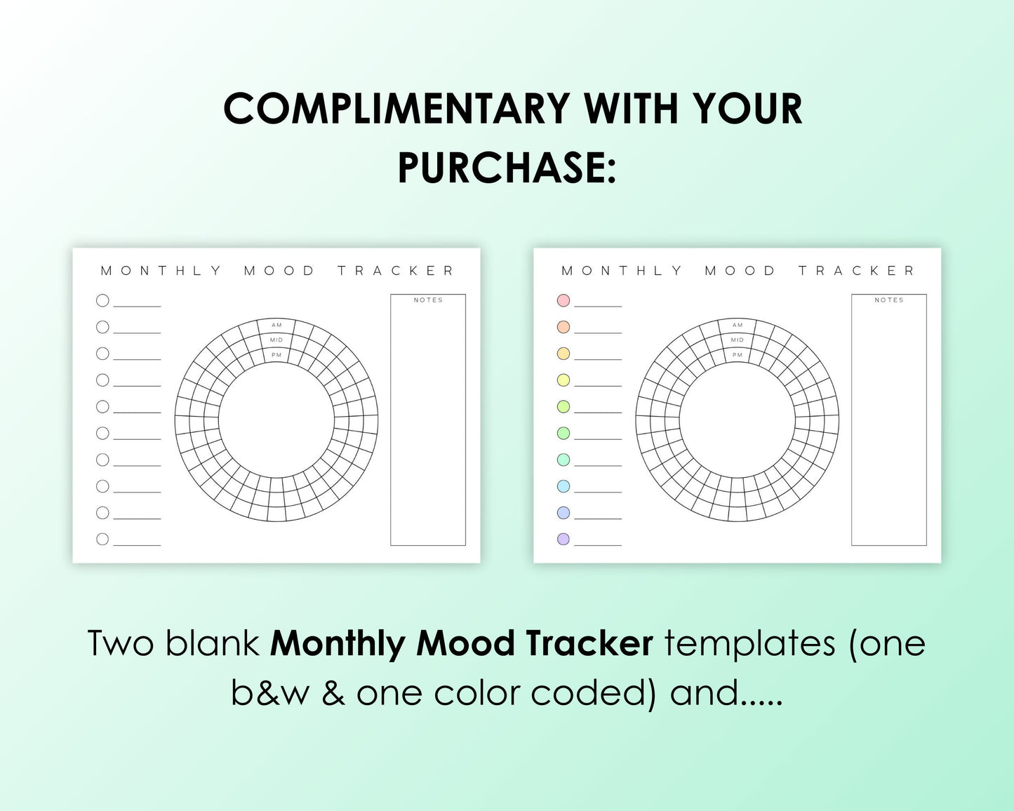 2024 National Days Calendar with Free Monthly Mood Tracker Set for Mental Health Support, Printable Download