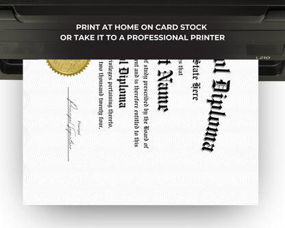 Editable GED Diploma Template, Printable High School Equivalency Diploma, Certificate Award Keepsake