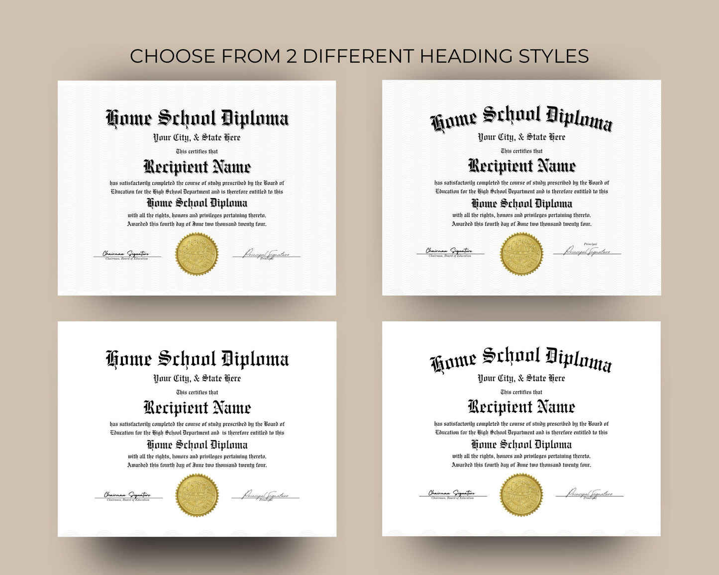 Editable Home School Diploma Template, Printable Homeschool Graduation Diploma, Certificate Award Keepsake