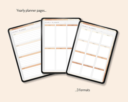 Basic Digital Planner, Hyperlinked Project Management Planner, Undated Digital Hourly Planner, Half Hour Planner for Any Device