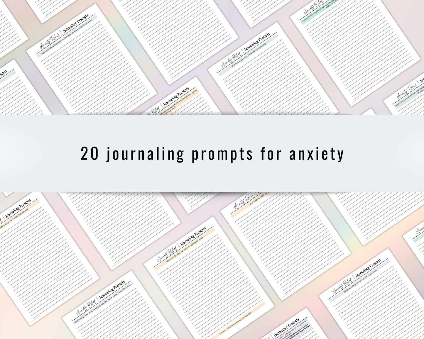 Digital Guided Anxiety Journal with Worksheets & Coloring Pages