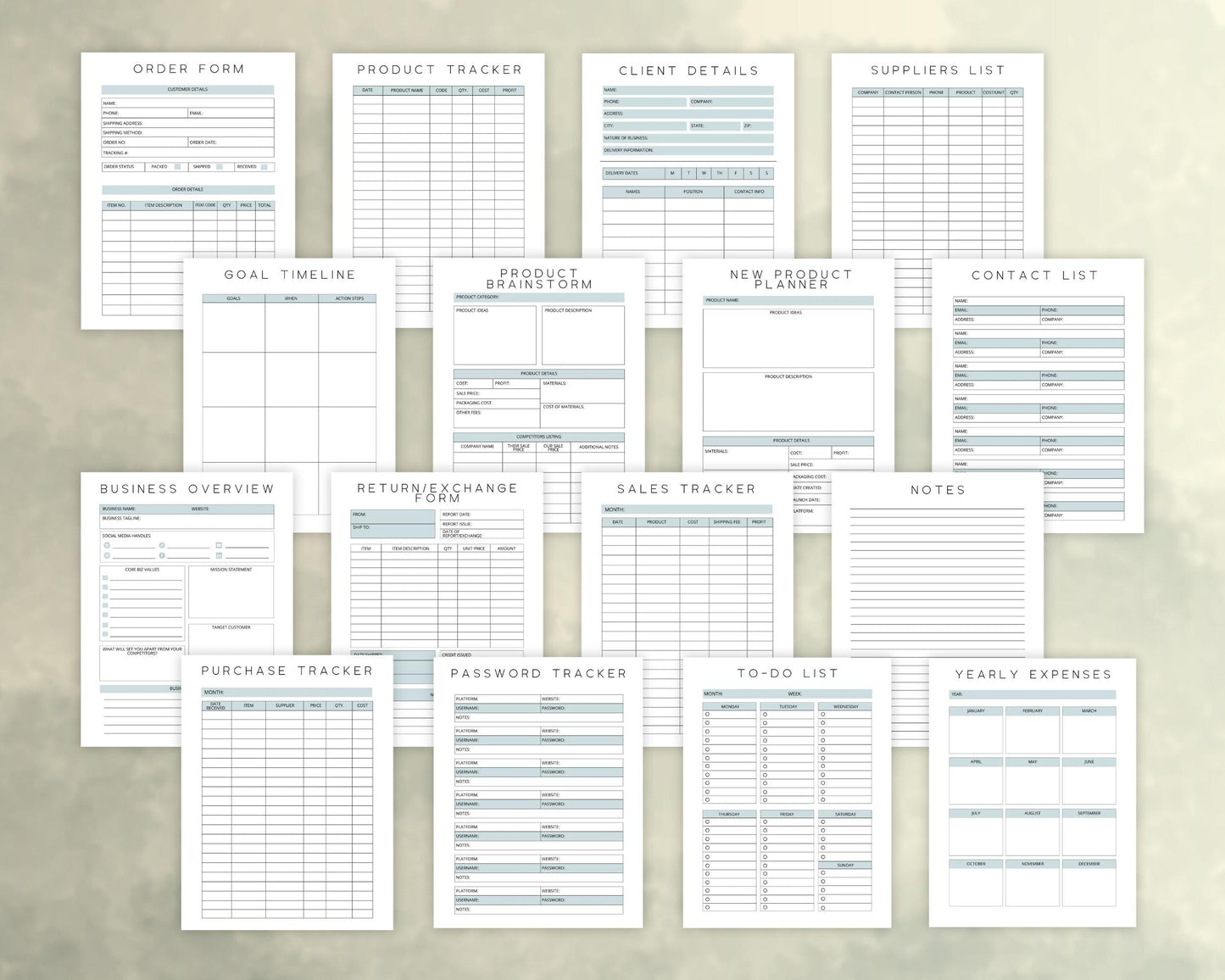 Printable Side Hustle / Small Business Planner