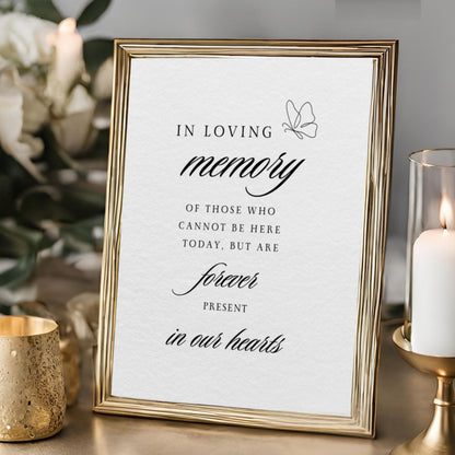 Memory Table Sign for High School Class Reunion, Editable In Loving Memory Sign Template, Remembrance Poem