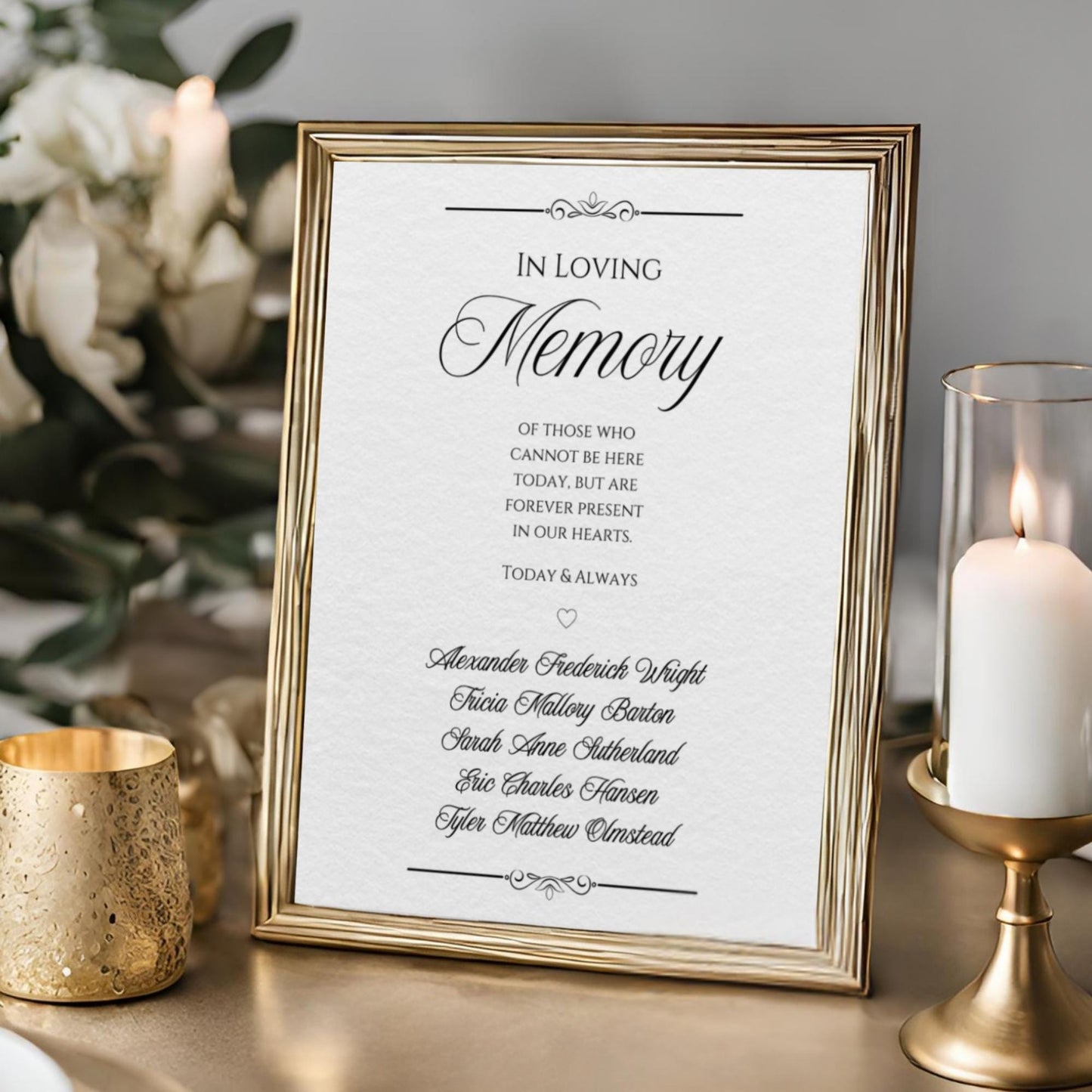 Editable Memorial Table Sign Template for High School Reunion or Wedding, Printable Memory Table Sign, Instant Download