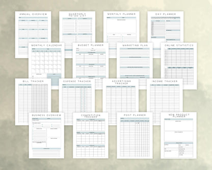 Business Planner Printable, Side Hustle Planner, Etsy Shop Planner, Blog Planner, Digital Download