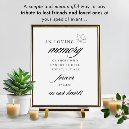 Editable Memorial Table Sign Template for Reunion, Printable In Loving Memory Sign, Remembrance Poem