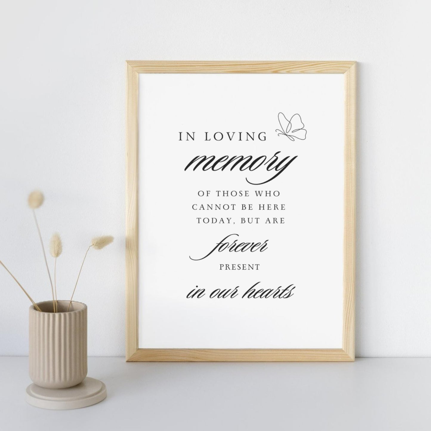 Editable Memorial Table Sign Template for Reunion, Printable In Loving Memory Sign, Remembrance Poem