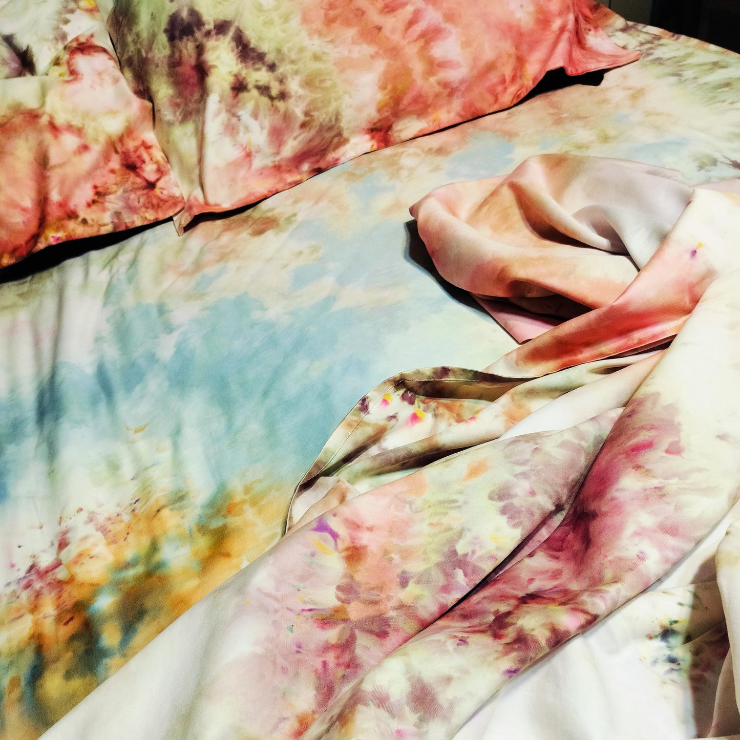 Ice Dye Sheets, 100% Cotton Sheet Set, Tie Dye Bedding, Size Full