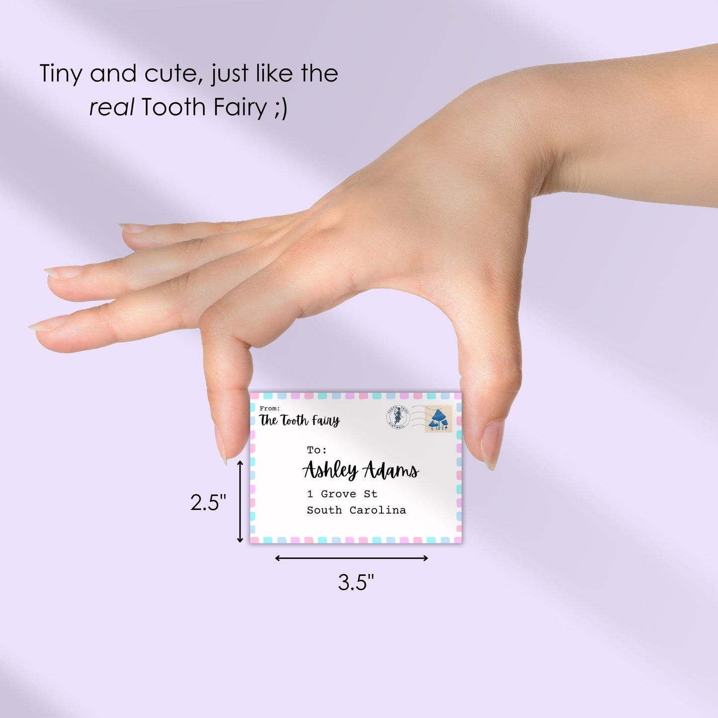 Mini Tooth Fairy Letter w/ Receipt and Envelope for Child w/ First Lost Tooth, Editable, Digital Download