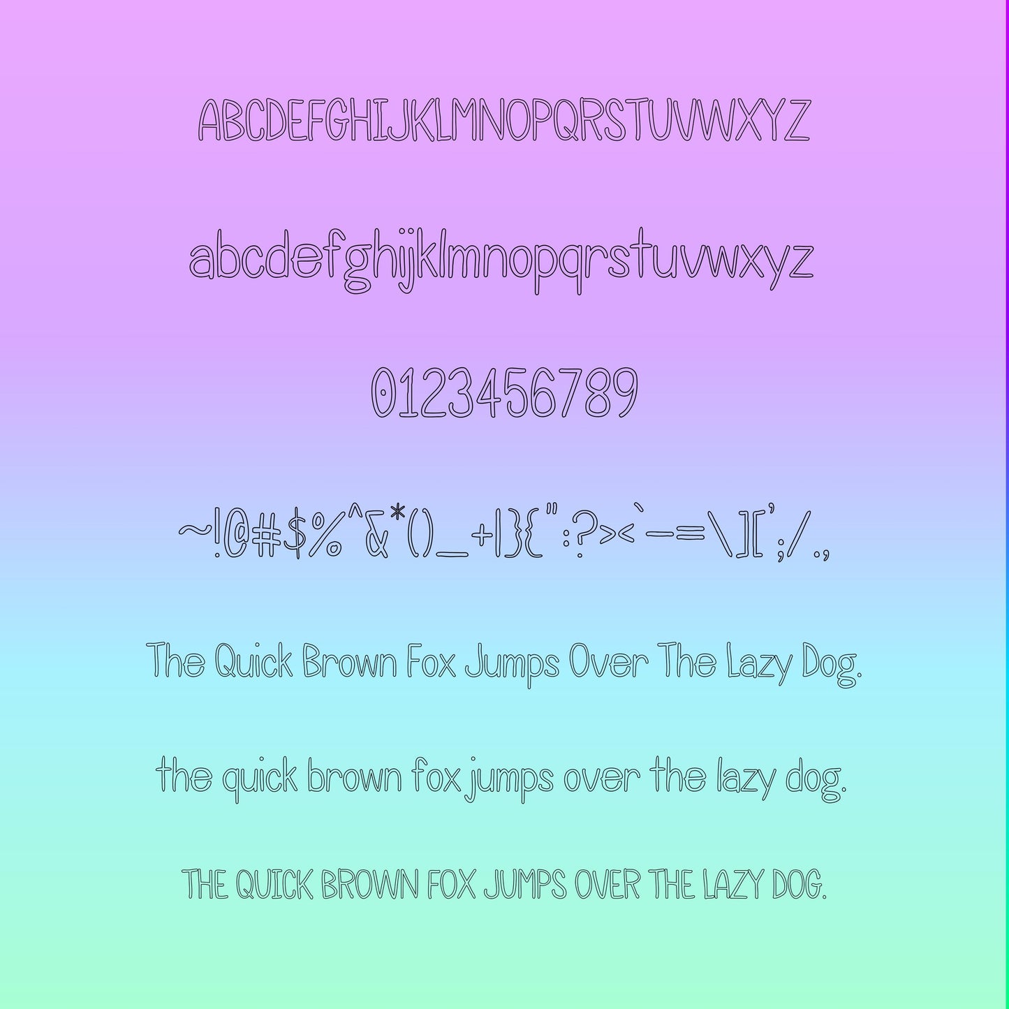 Outlined Coloring Font with Commercial Use License Included, Handwritten Tracing Font Letters, Fun Font, Handwriting Practice, OTF & TTF