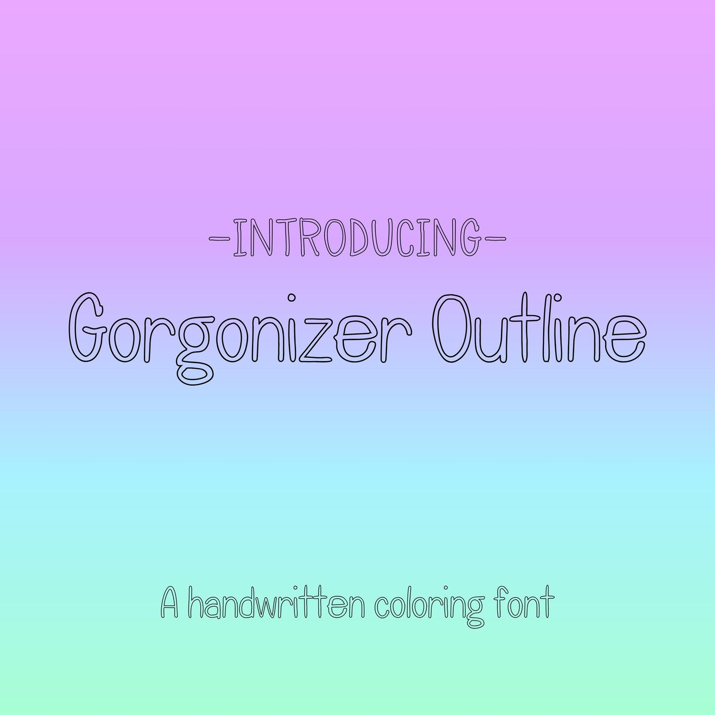 Outlined Coloring Font with Commercial Use License Included, Handwritten Tracing Font Letters, Fun Font, Handwriting Practice, OTF & TTF