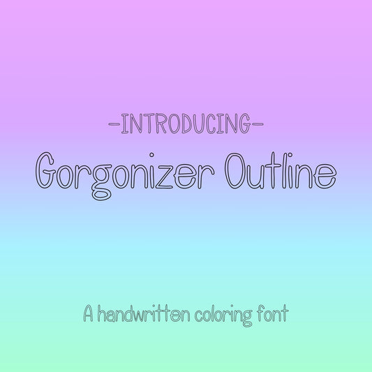 Outlined Coloring Font with Commercial Use License Included, Handwritten Tracing Font Letters, Fun Font, Handwriting Practice, OTF & TTF