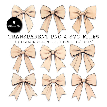 Pink Cartoon Coquette Bow Clipart Bundle, PNG & SVG,  Free for Commercial Use, Instant Download