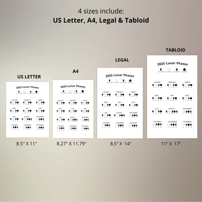 Year 2025 Moon Calendar: Track Lunar Phases with a Printable Wall Hanging
